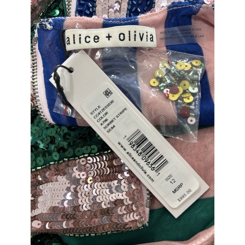 Alice + Olivia Delora Sequin Mini Dress 12 NYE Statement Holiday Party‎ Mod NWT - Picture 11 of 13